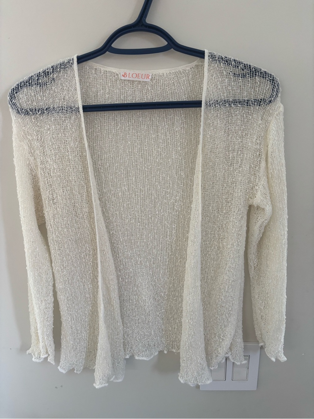 Women's Open-Front Lightweight white crochet Cardigan